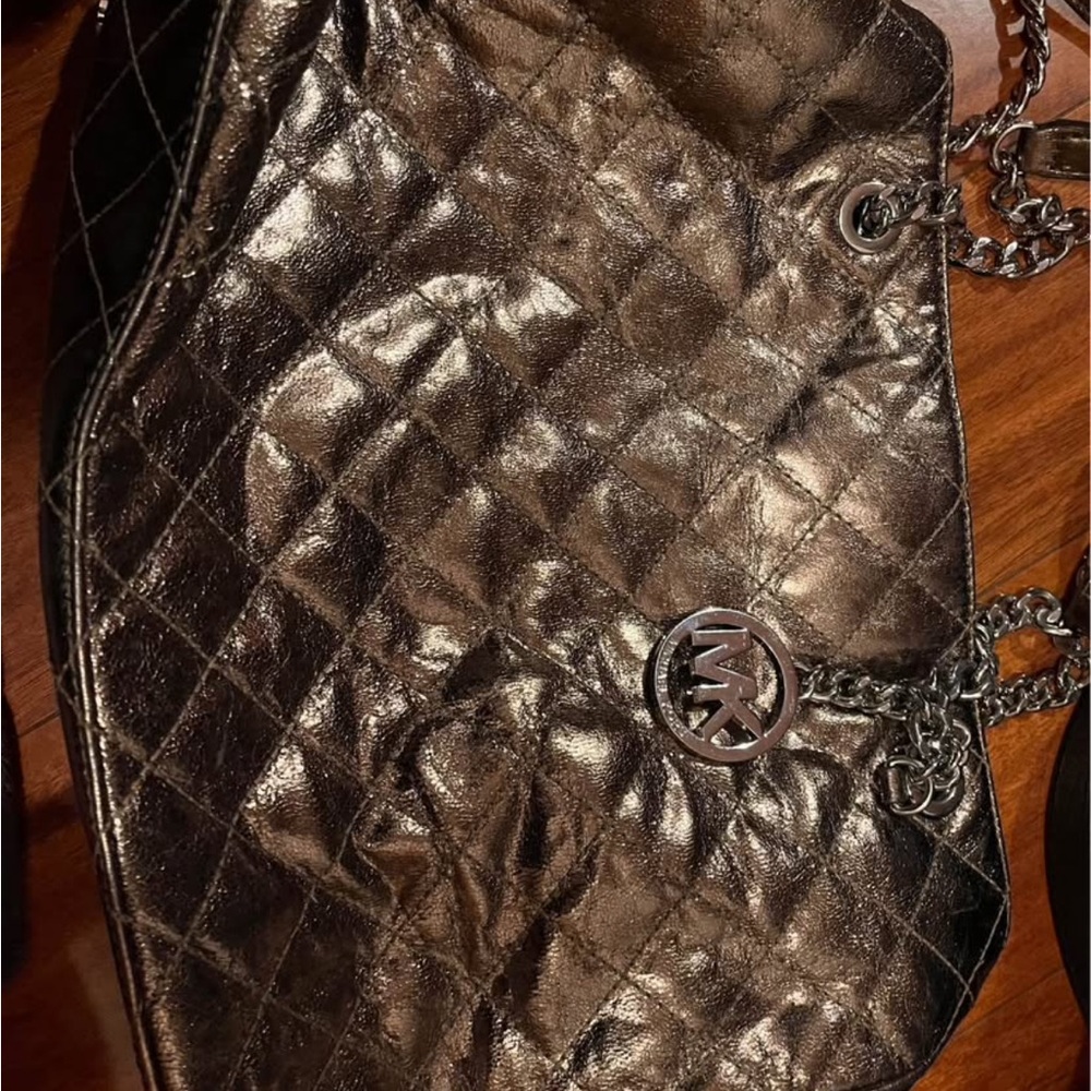 Michael Kors Bronze Quilted Shoulder Bag